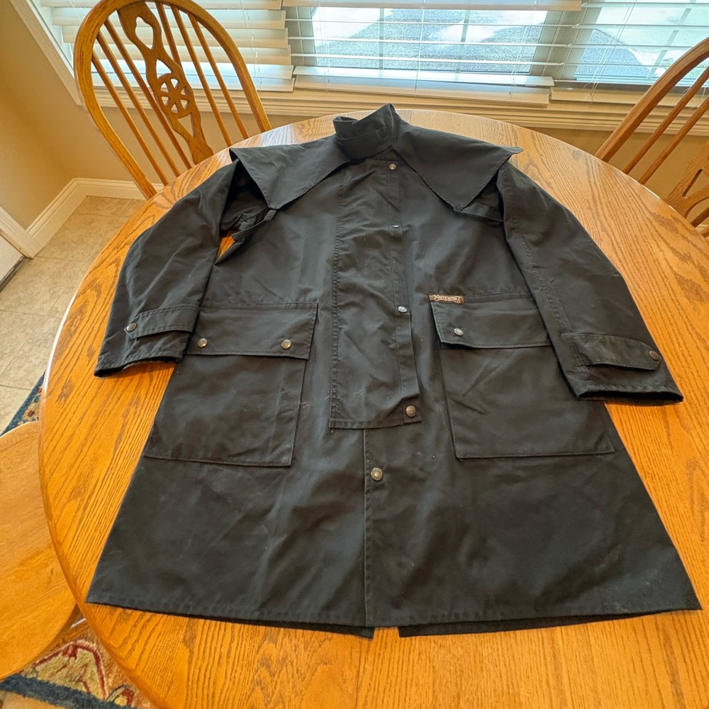 Driza-Bone Short Coat Mens S-4 Oilskin Workwear Cape Duster Jacket Australia M ?